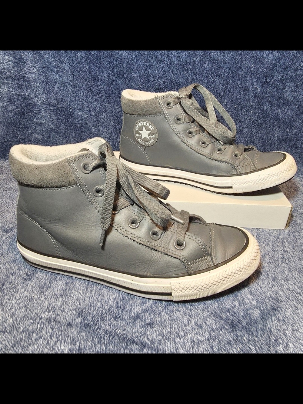 Converse Kids' Gray High-Top Sneakers with White Sole